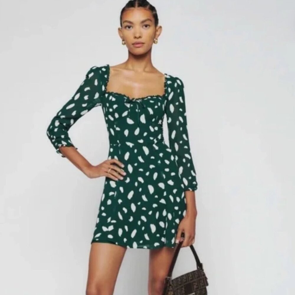 Reformation Remi Dress in Fen - NWT Long Sleeve Mini Dress - 6
